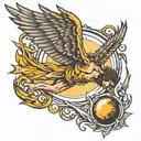 Icarus falling with sun  tattoo design idea