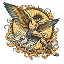 Icarus falling with sun  tattoo design idea