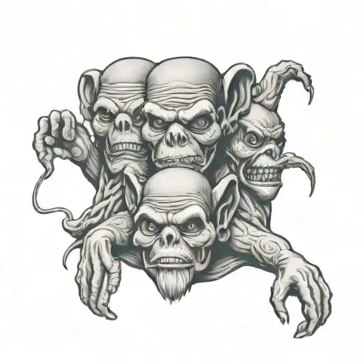 See no evil hear no evil speak no evil speak no evil tattoo design idea
