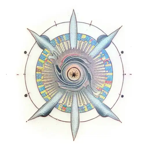 fibonacci pattern of wheel of time tattoo design idea