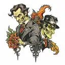 Jekyll and Hyde evil and dark tattoo design idea