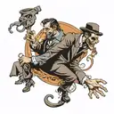 Jekyll and Hyde evil and dark tattoo design idea