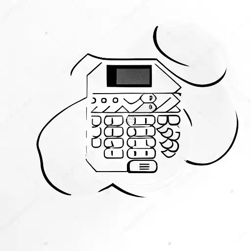 A minimalist tattoo of a calculator, representing the client's occupation as an accountant tattoo design idea