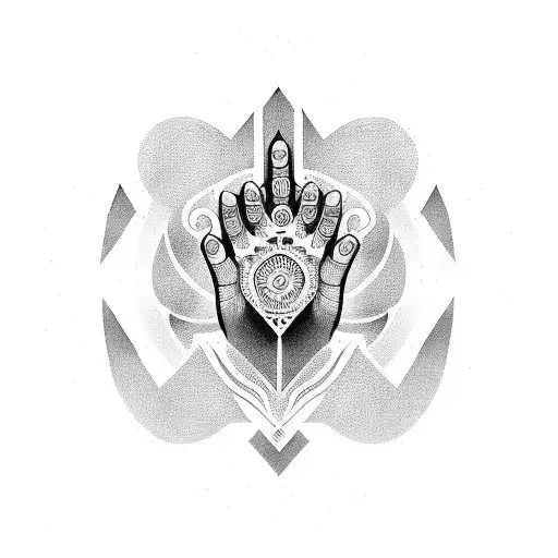 Dhyana mudra tattoo design idea