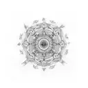 meditation mudra tattoo design idea