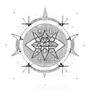 A minimalistic representation of a binary code pattern with stars in the background tattoo design idea