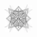 A minimalistic representation of a binary code pattern with stars in the background tattoo design idea