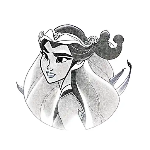 princesa mulan de disney con pocahontas de disney y el dragon mushu tattoo design idea