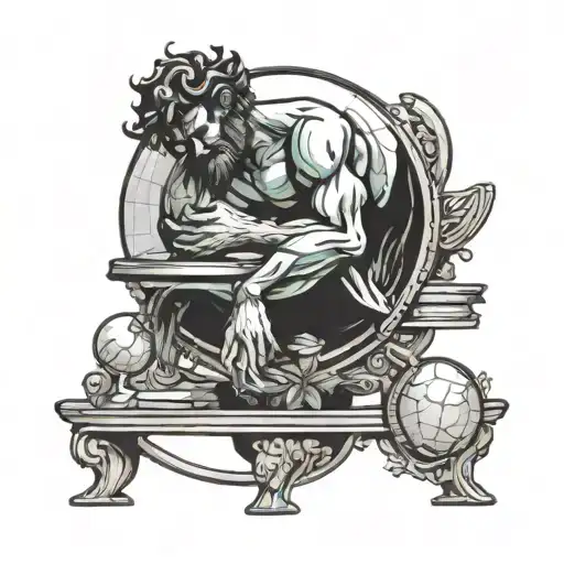 atlas resting on a globe reminding the client to rest tattoo design idea