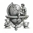 atlas resting on a globe reminding the client to rest tattoo design idea