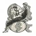 atlas resting on a globe reminding the client to rest tattoo design idea