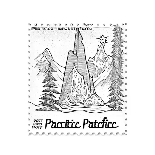 postal stamp pacific northwest tattoo design idea
