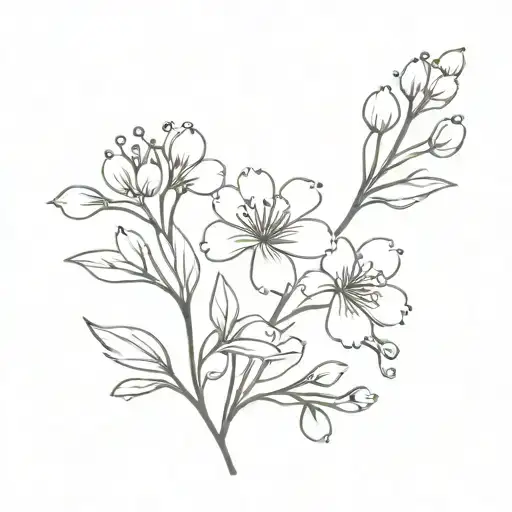 baby's breath flower tattoo design idea
