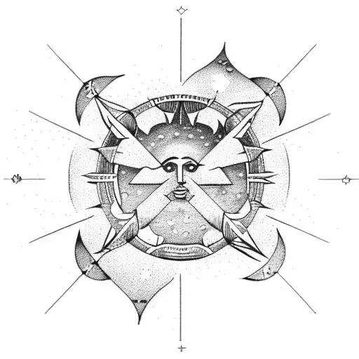 astral map: Sun in Sagittarius; moon in Aries;  mercury in Sagittarius; Capricorn in Venus; Libra in mars  tattoo design idea