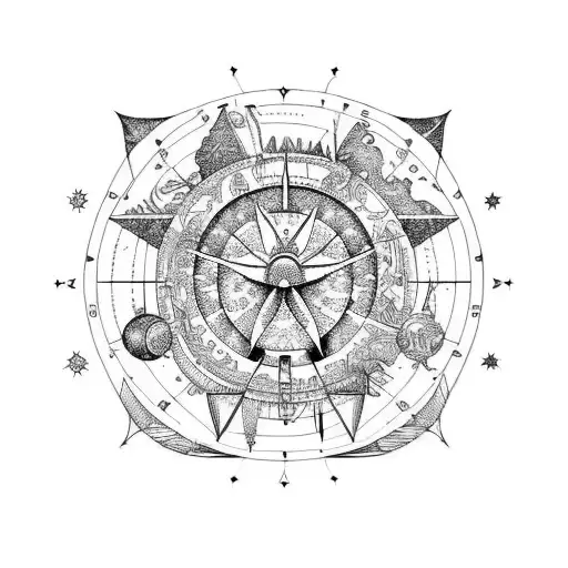 astral map: Sun in Sagittarius; moon in Aries;  mercury in Sagittarius; Capricorn in Venus; Libra in mars  tattoo design idea