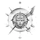 astral map: Sun in Sagittarius; moon in Aries;  mercury in Sagittarius; Capricorn in Venus; Libra in mars  tattoo design idea