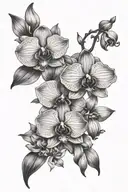 orchid, hyacinth, and other blooming flowers tattoo design idea