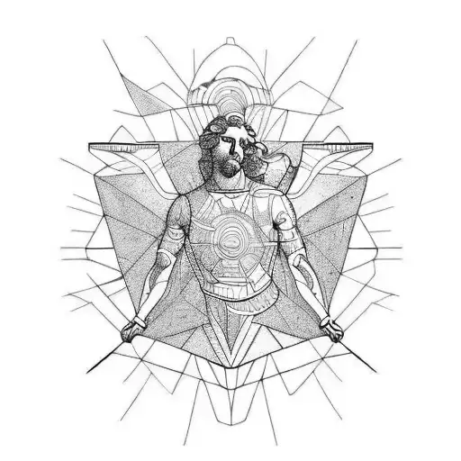 stoicism and icarus tattoo design idea