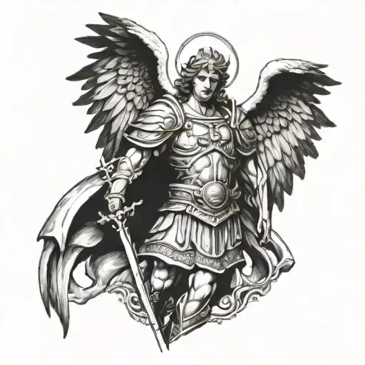 st michael the archangel tattoo design idea
