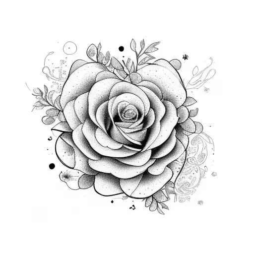 January flower, February flower, March flower, September flower, November flower, December flower, bouquet simple tattoo design idea