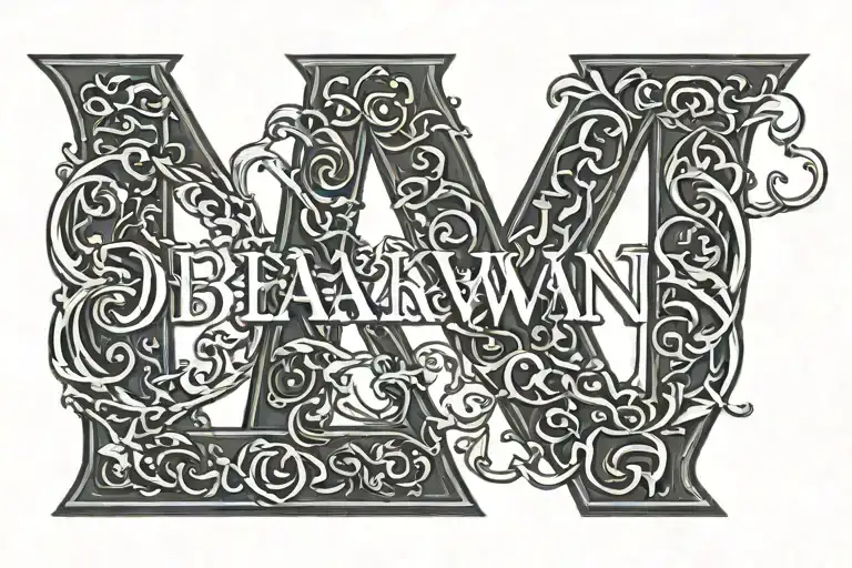 3 in Roman Numerals with the name DEVAN  tattoo design idea