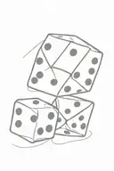 2 dice thAT ADD TO 13 tattoo design idea