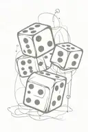 2 dice thAT ADD TO 13 tattoo design idea