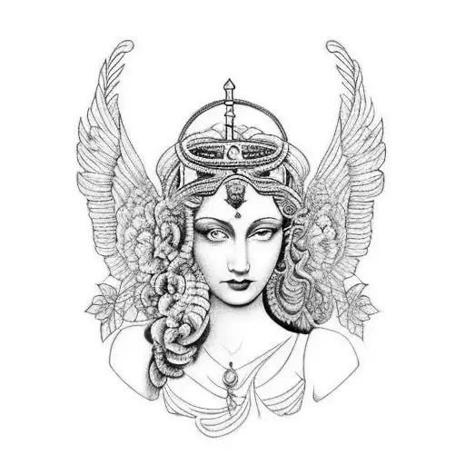Create a tattoo design that incorporates Hera's role as the goddess of marriage and family, using imagery such as a peac tattoo design idea