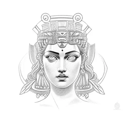 greek godess hera themed tattoo design idea