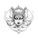 Create a tattoo design that incorporates Hera's role as the goddess of marriage and family, using imagery such as a peac tattoo design idea