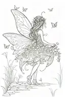 Fairy walking away tattoo design idea