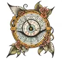 Eye Clock Tattoo with the names tattoo design idea