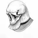 a raven or a crow with skull instead of it's head and with broken chain links on it's legs tattoo design idea