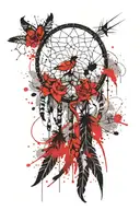 dream catcher tattoo design idea