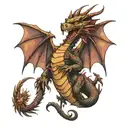 dragon with Ozzy Osbourne face tattoo design idea