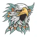 eagle face tattoo design idea