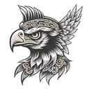 eagle face tattoo design idea