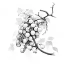 vine and branches with grapes half sleeve tattoo design idea
