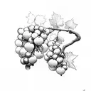 vine and branches with grapes half sleeve tattoo design idea