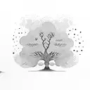 mustard tree with deep roots and with colorful birds  tattoo design idea