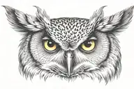  owl face tattoo design idea