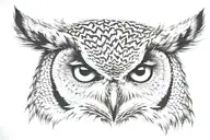  owl face tattoo design idea