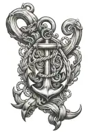 nautical elements like anchors tattoo design idea