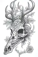 deer skull tattoo design idea