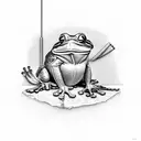 A computer motherboard with frog-shaped components tattoo design idea