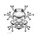 A computer motherboard with frog-shaped components tattoo design idea