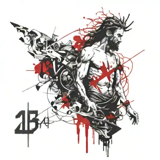 isaiah 43:2, Jesus, loner psy trance tattoo design idea