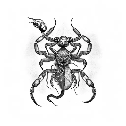 Scorpion Fighting a Dragon tattoo design idea