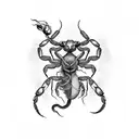 Scorpion Fighting a Dragon tattoo design idea