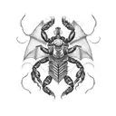 Scorpion Fighting a Dragon tattoo design idea